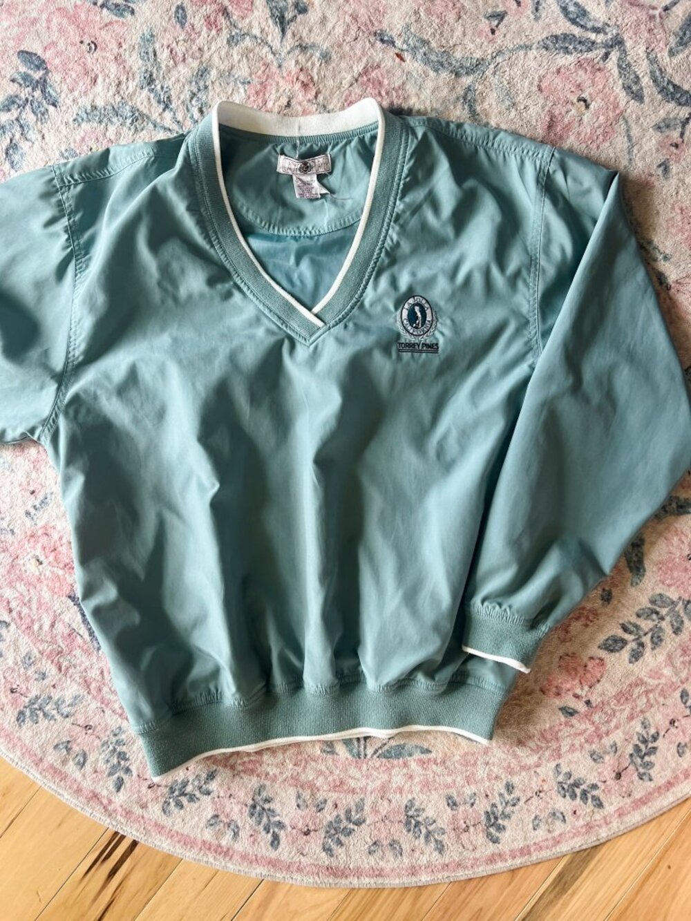 Vintage Torrey Pines Golf Club Pullover Windbreaker Seafoam Green Women’s Medium